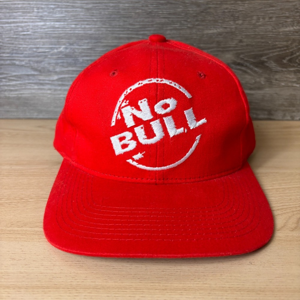 VINTAGE Winston Hat Cap Snap Back Red White No Bull Cigarette Racing Mens 90s